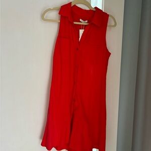 NWT Z supply gauze dress red size xs